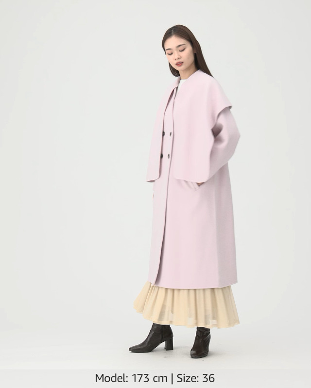 COEL ストール付きリバーコート　　ピンク38 COEL ストール付きリバーコートピンク38